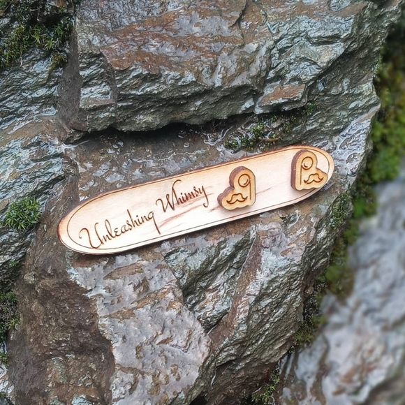 Wooden Monocle Earrings ~ Wooden Mustache Earrings - Picture 3 of 3